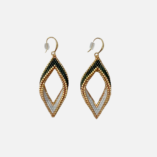 Emerald Twist Woven Earrings