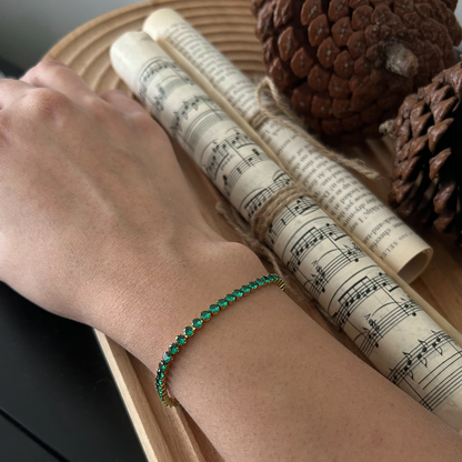 Green Tennis Bracelet