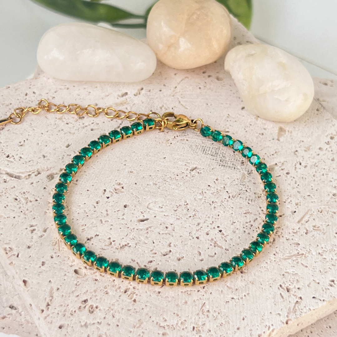 Green Tennis Bracelet