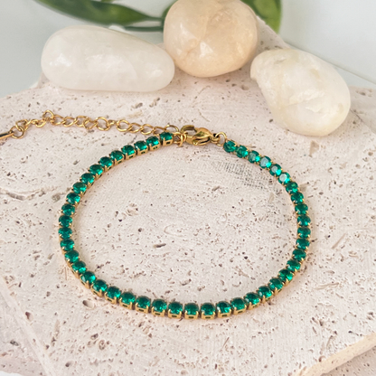 Green Tennis Bracelet