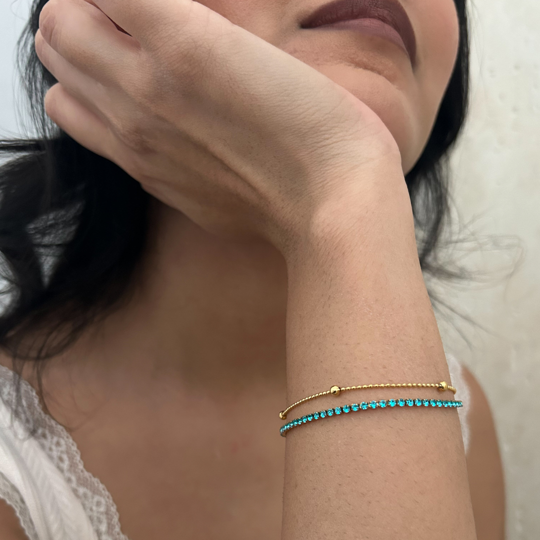 Blue tennis bracelet