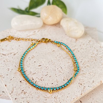 Blue tennis bracelet
