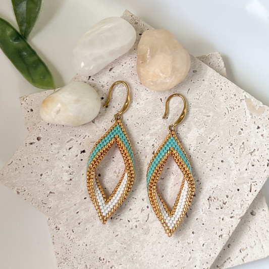 Beaded Bluu Twist Earrings