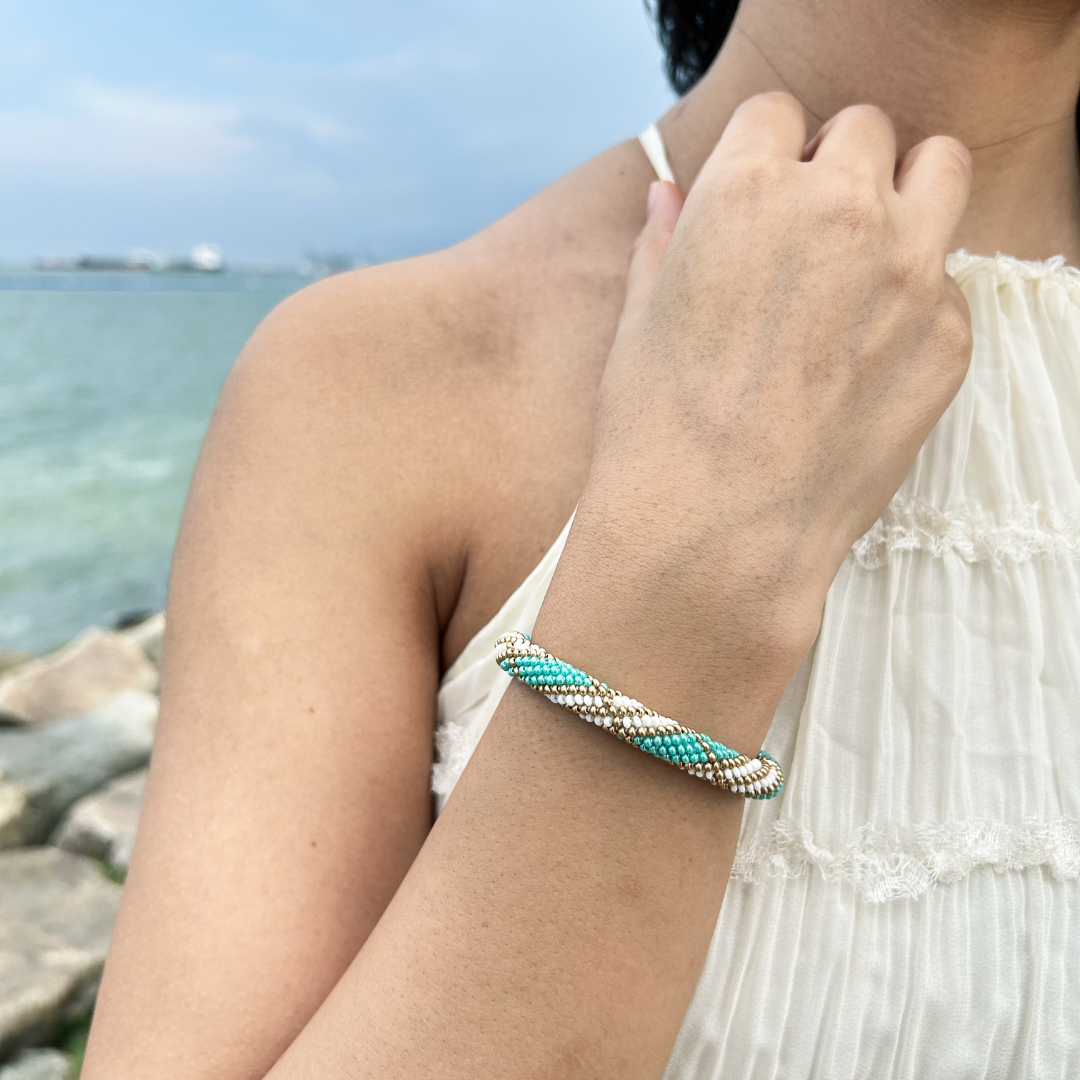 Woven Bracelet Aqua Mini