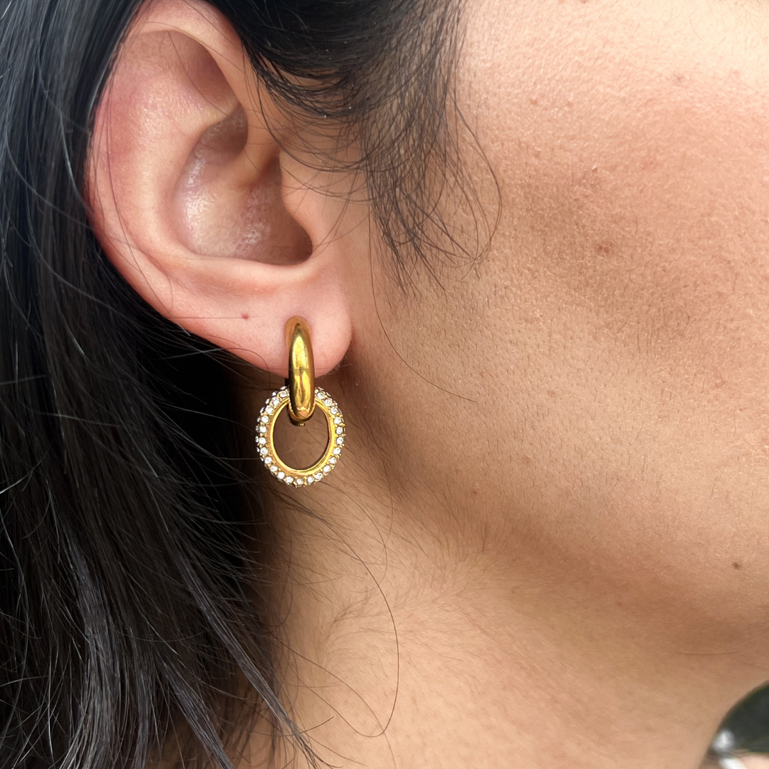 Crystal Double Hoop Earrings