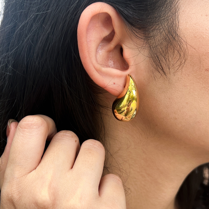 Gold Large Drop Earrings