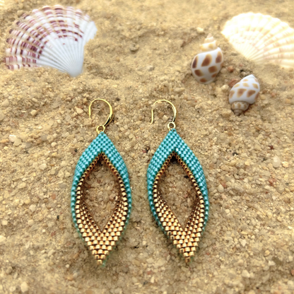 Beaded Bluu Twist Earrings