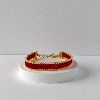 Beaded Bracelet Red Dot