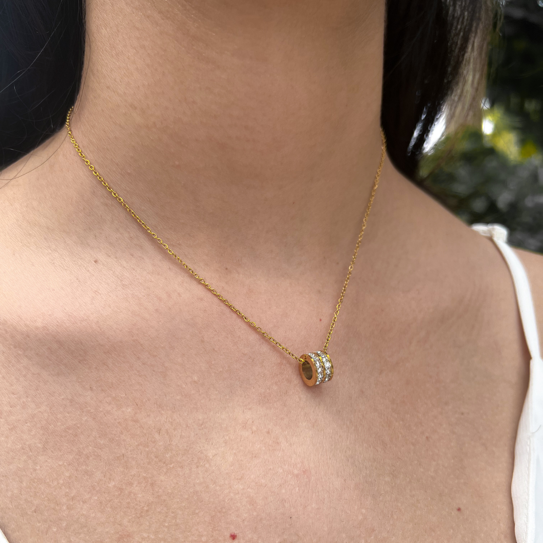 Gold Barrel Necklace
