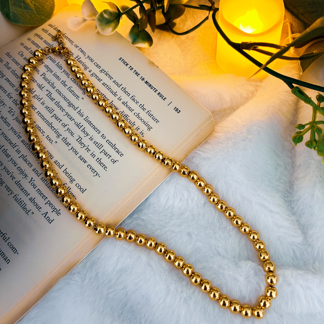 Thick Gold Ball Necklace