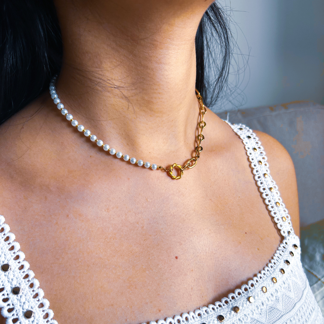 Pearl Chain Duo Necklace