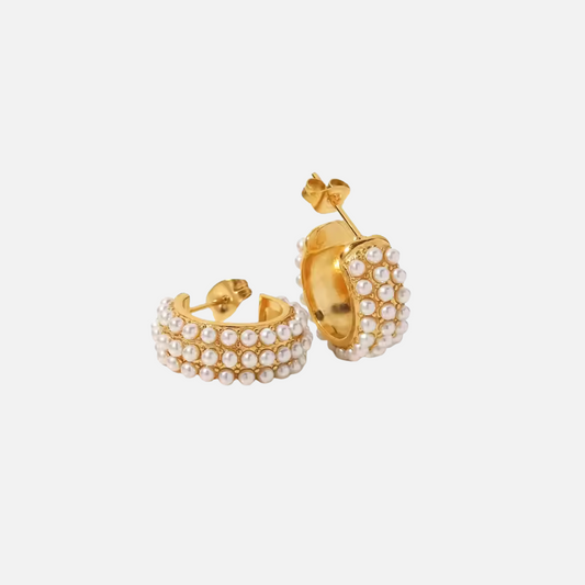 Pearl Mini Hoop Earrings