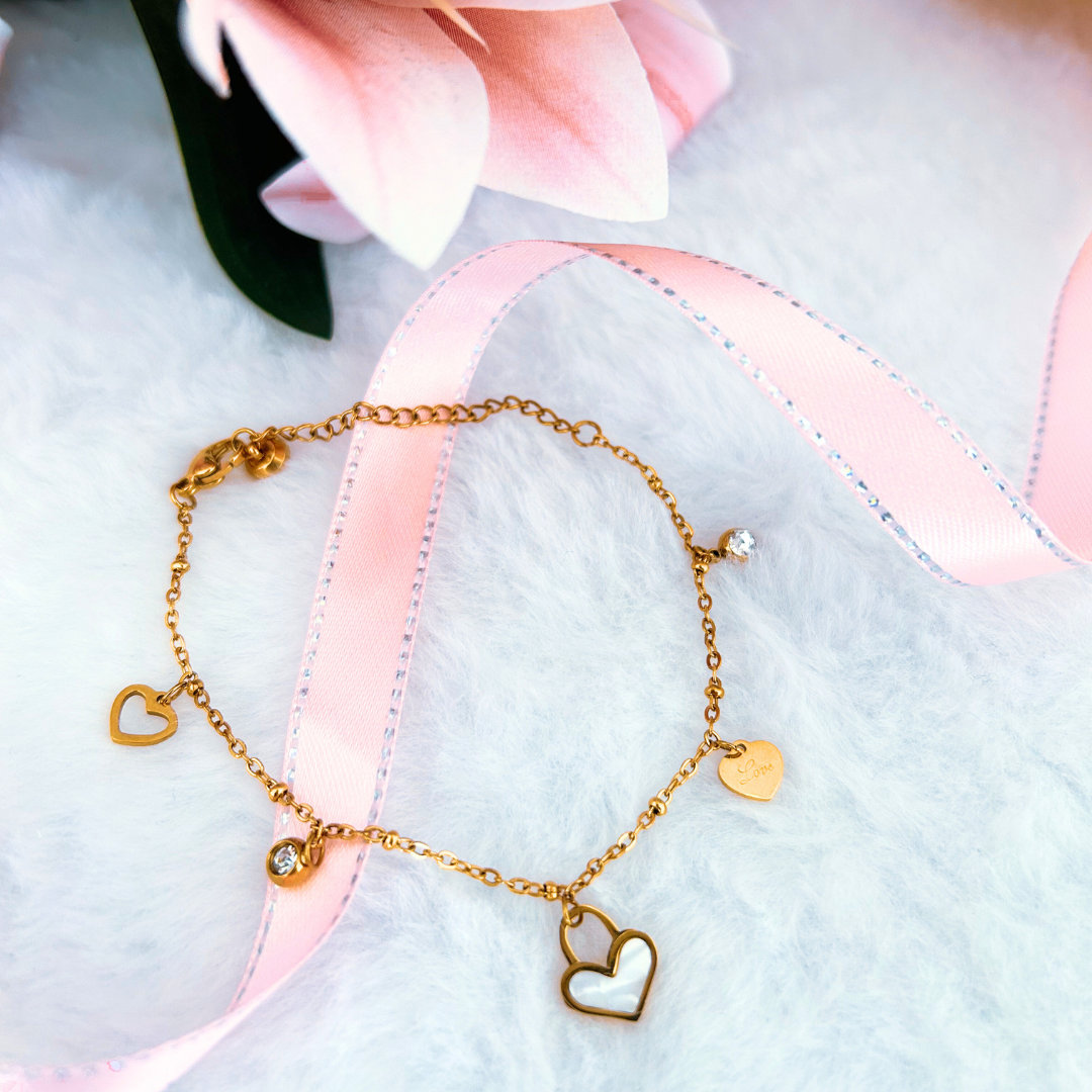 White Heart Bracelet
