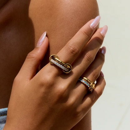 Crystal Chain Link Ring