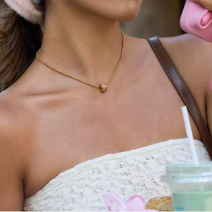 Pink Barrel Necklace
