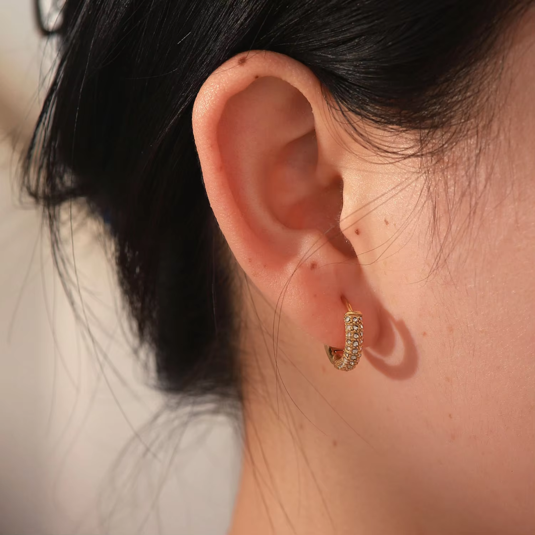 Crystal Huggie Earrings