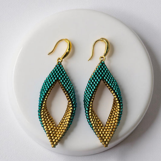 Beaded Baharini Twist Earrings