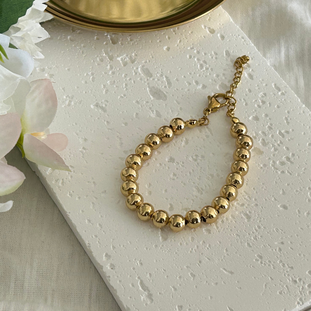 Thick Gold Ball Bracelet