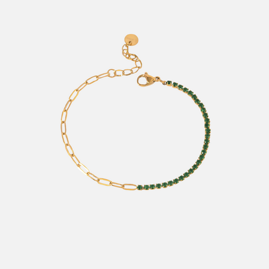 Green Chain Tennis Bracelet