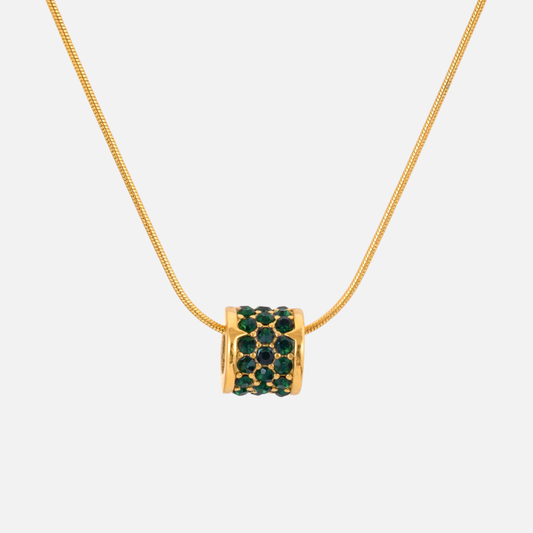 Green Barrel Necklace