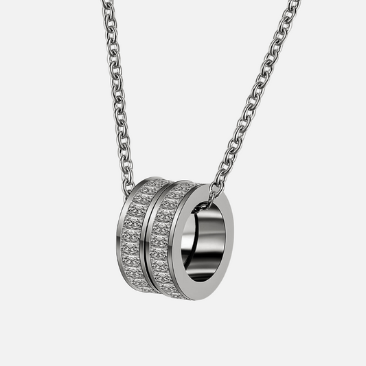 Silver Barrel Necklace