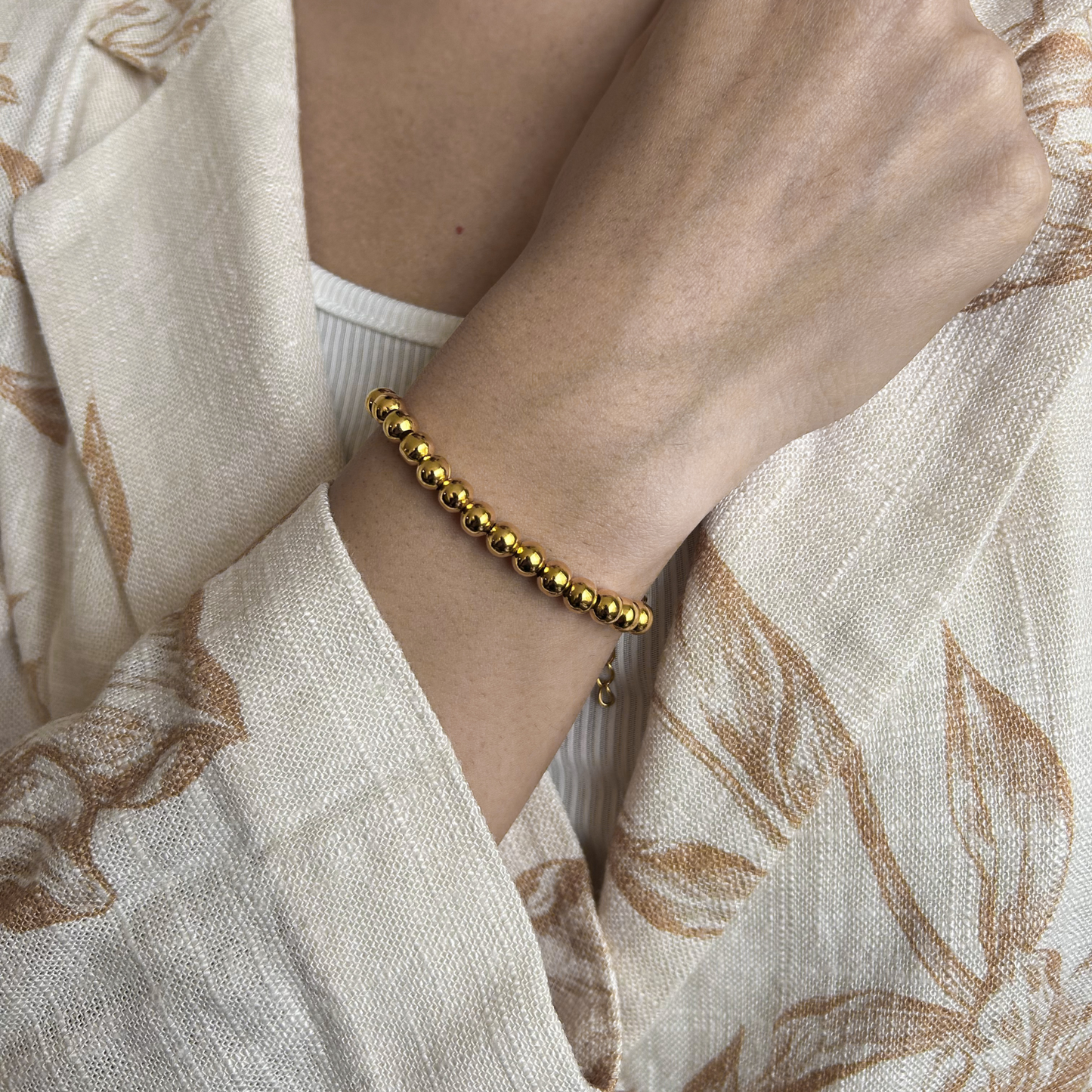 Thick Gold Ball Bracelet