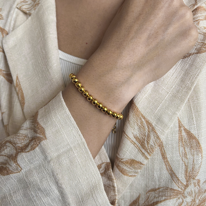 Thick Gold Ball Bracelet
