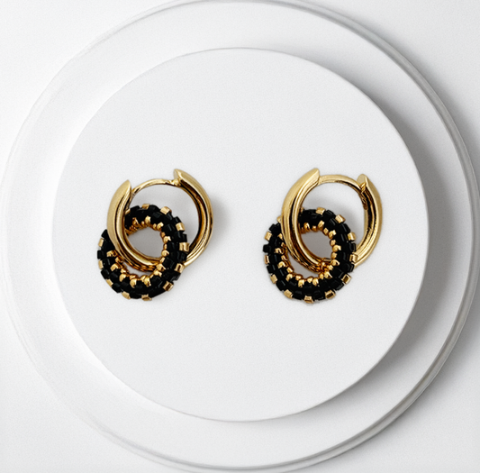 Beaded Uzuri Round Earrings