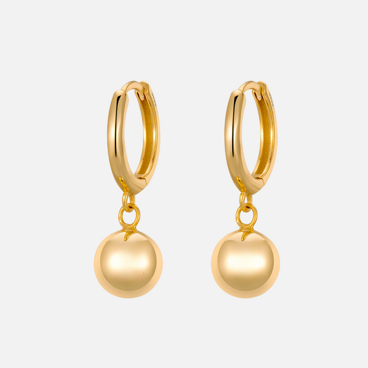 Gold Ball Drop Earrings