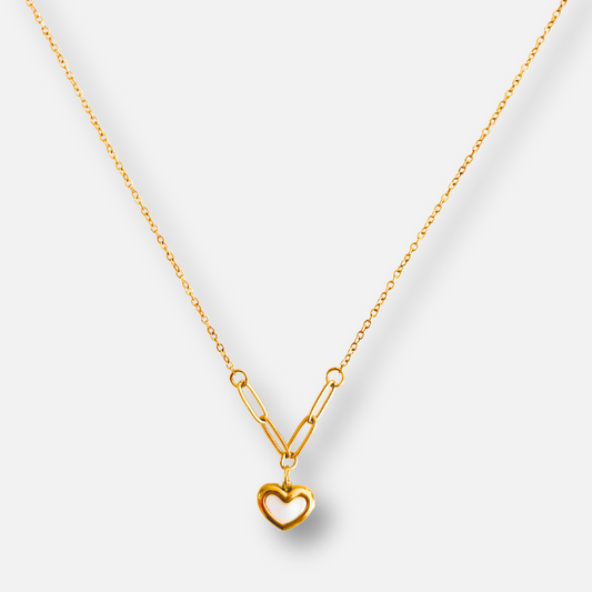 White Heart Necklace