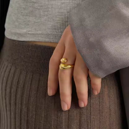 Gold Water Drop Ring