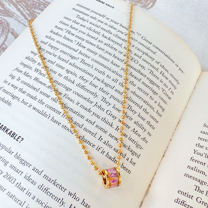 Pink Barrel Necklace