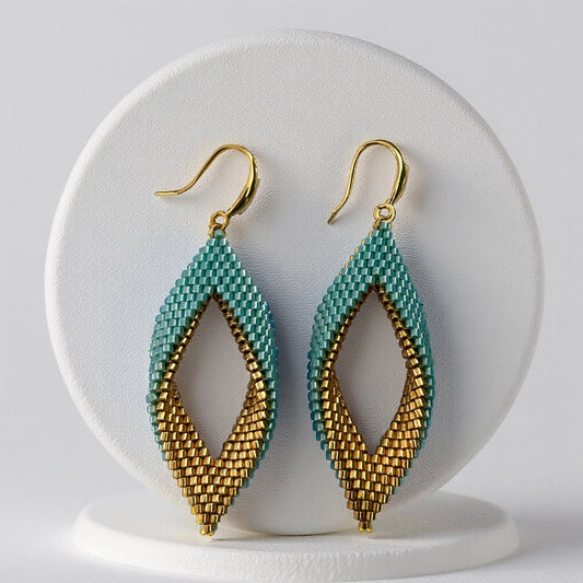 Beaded Bluu Twist Earrings